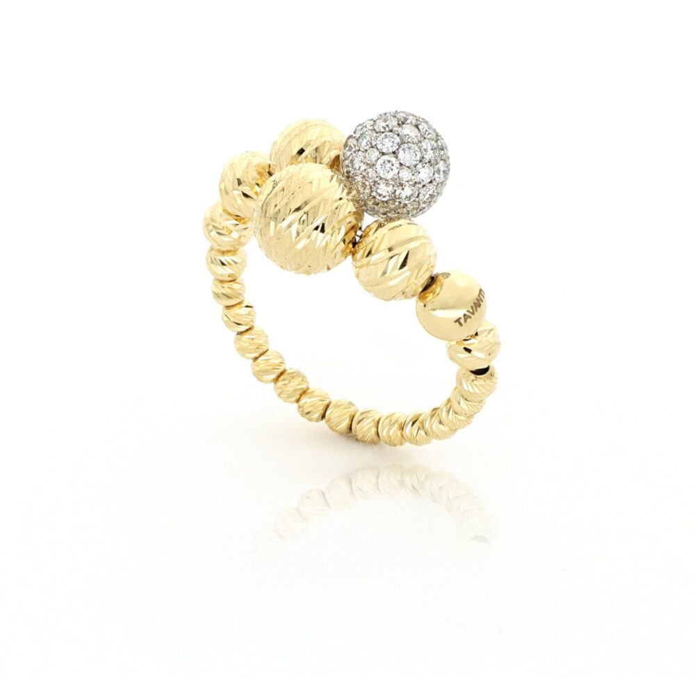 Tavanti – Кольцо Вселенная Большие сферы Желтое золото и бриллианты