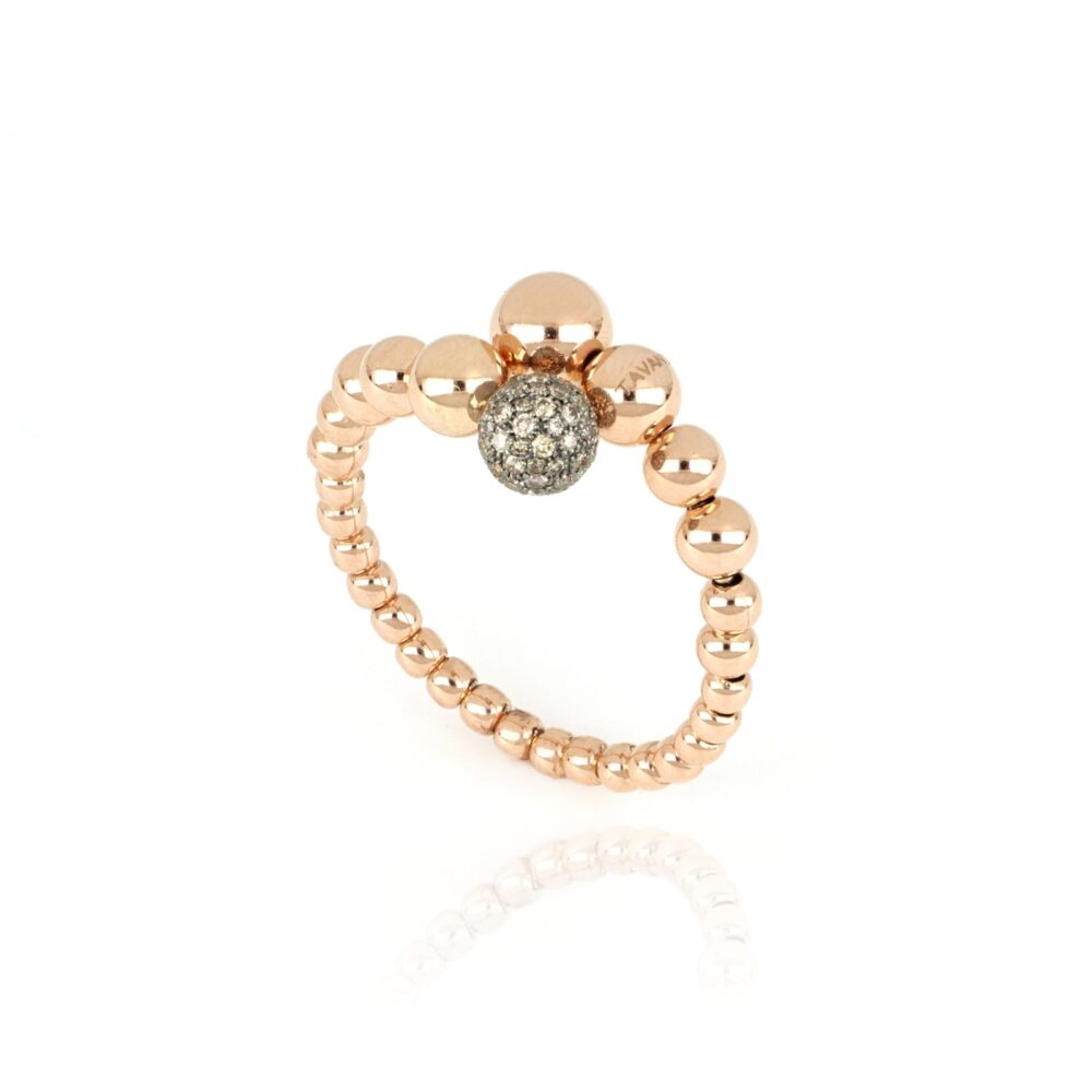 Tavanti – Кольцо Вселенной сферы в полированном розовом золоте и бриллиантам
