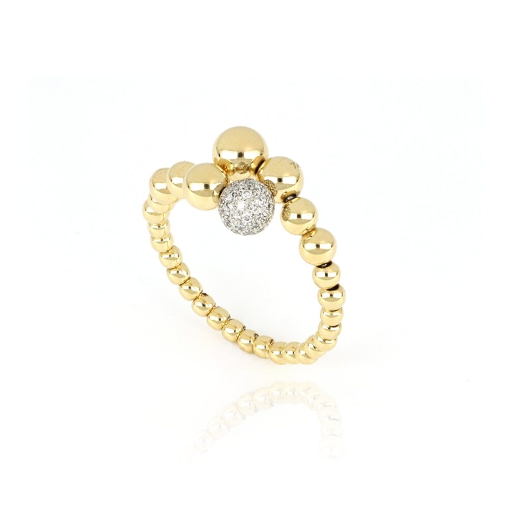 Tavanti – Кольцо Вселенной сферы в глянцевом желтом золоте и бриллиантам