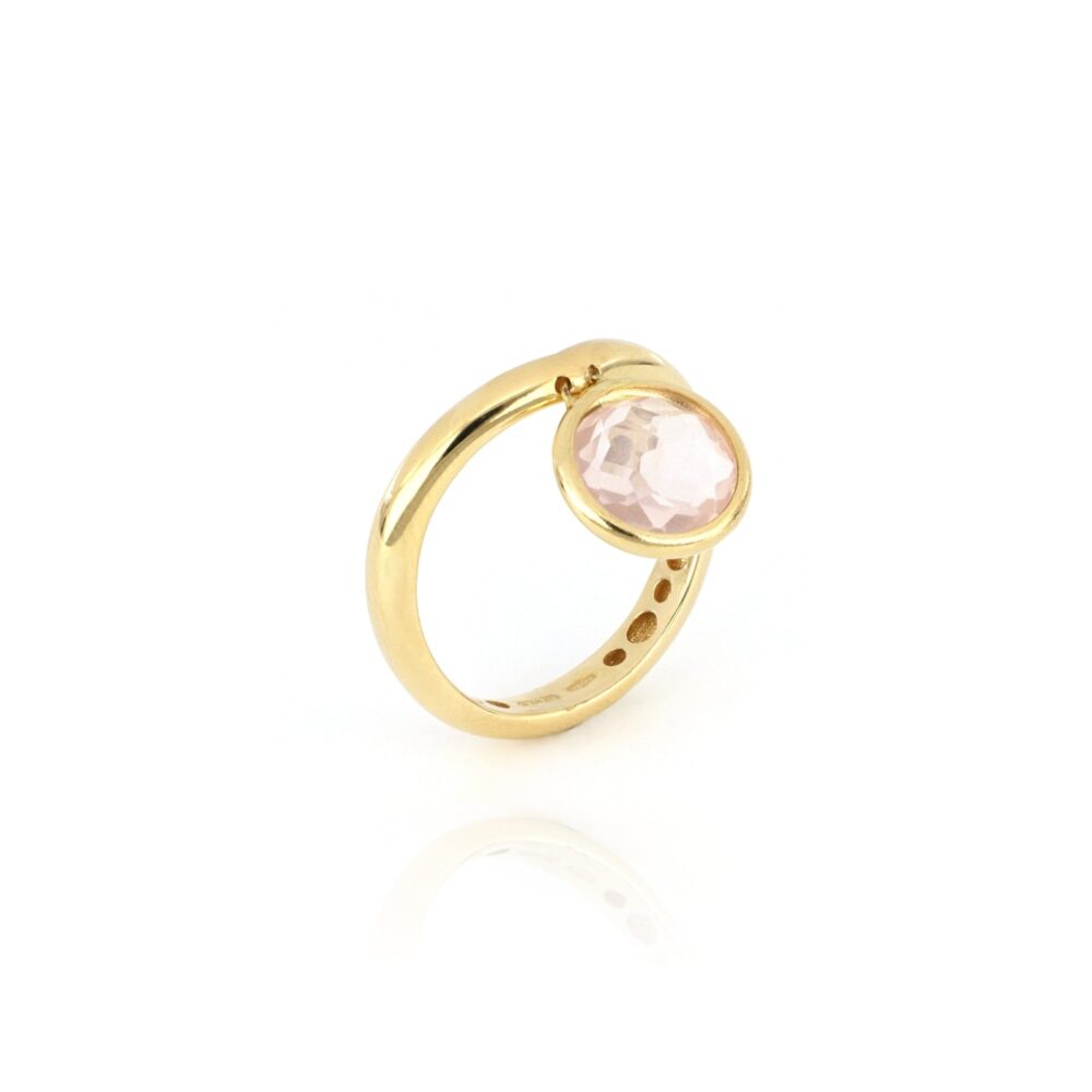 Tavanti – Луна кольцо с большим розовым кварцевым шармом