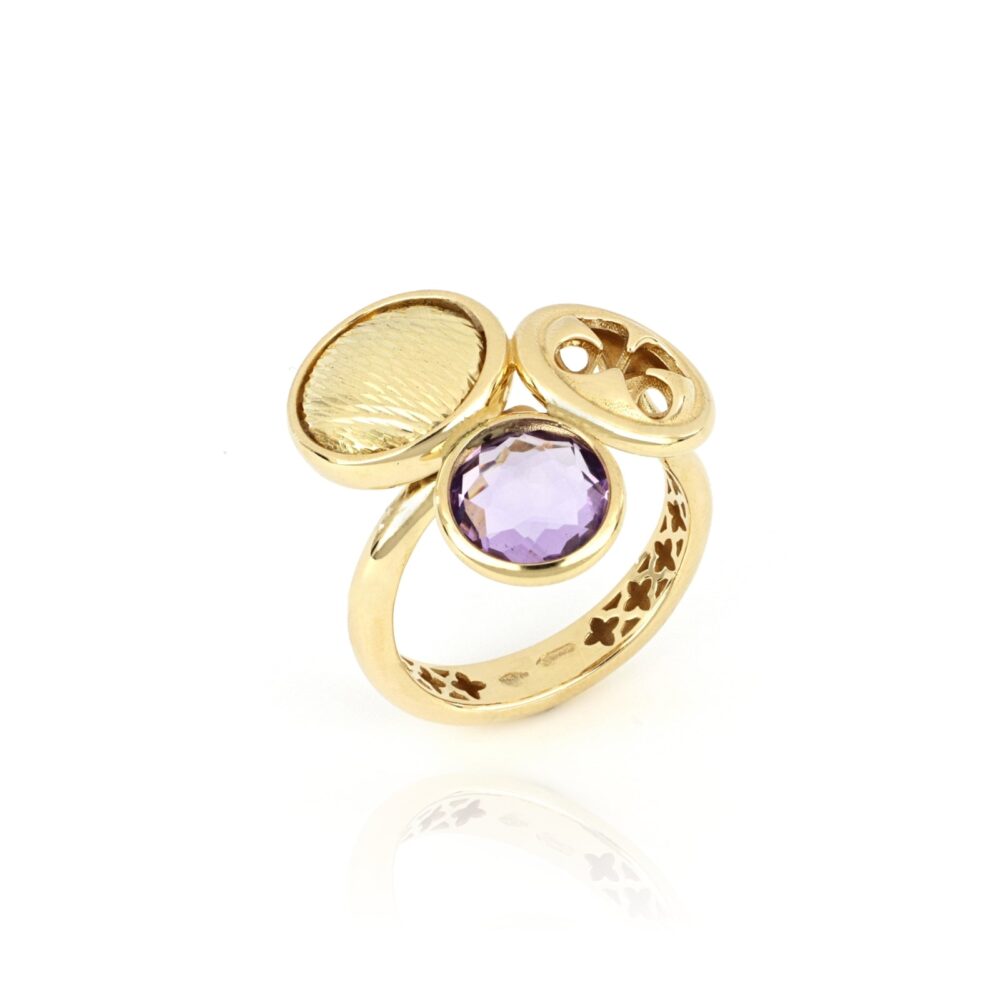 Tavanti – Три шарма лунное кольцо с фиолетовым аметистом
