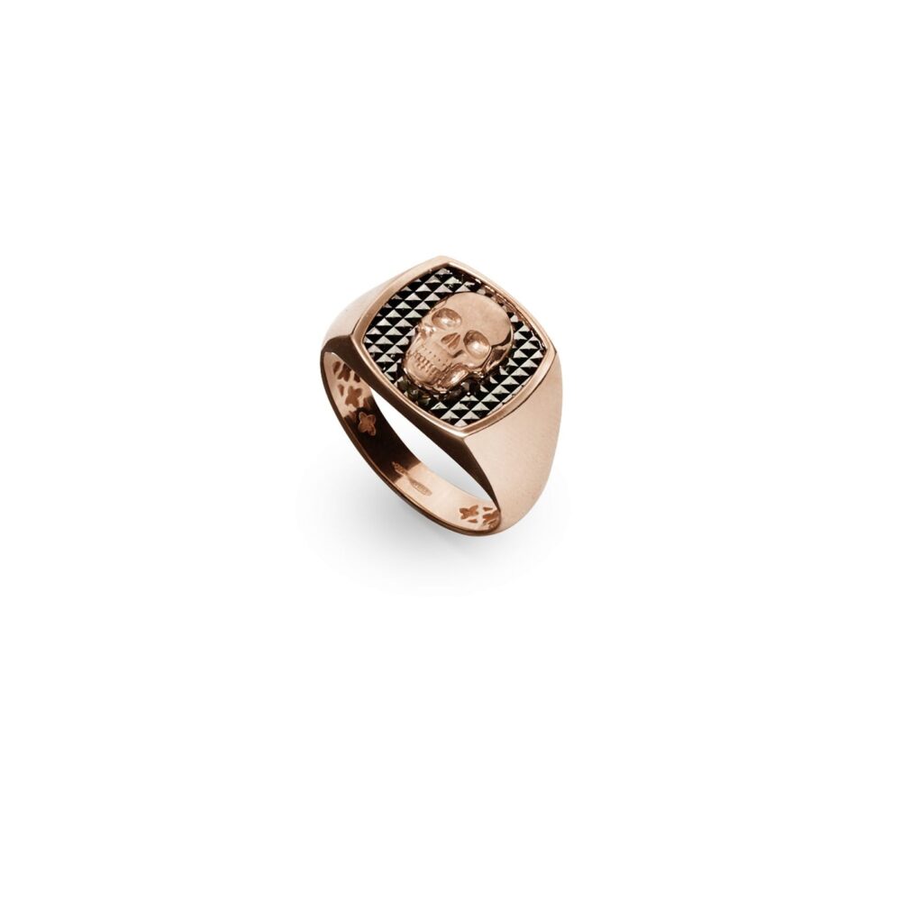 Tavanti – Розовое золотое кольцо черепа