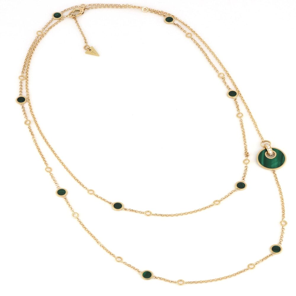 Tavanti – Ожерелье 90 см Гоове Малахит и бриллианты