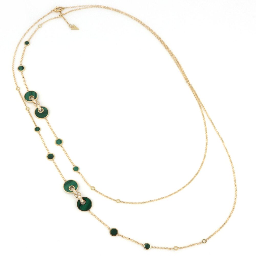 Tavanti – Ожерелье 120 см Юпитер Малахит и бриллианты