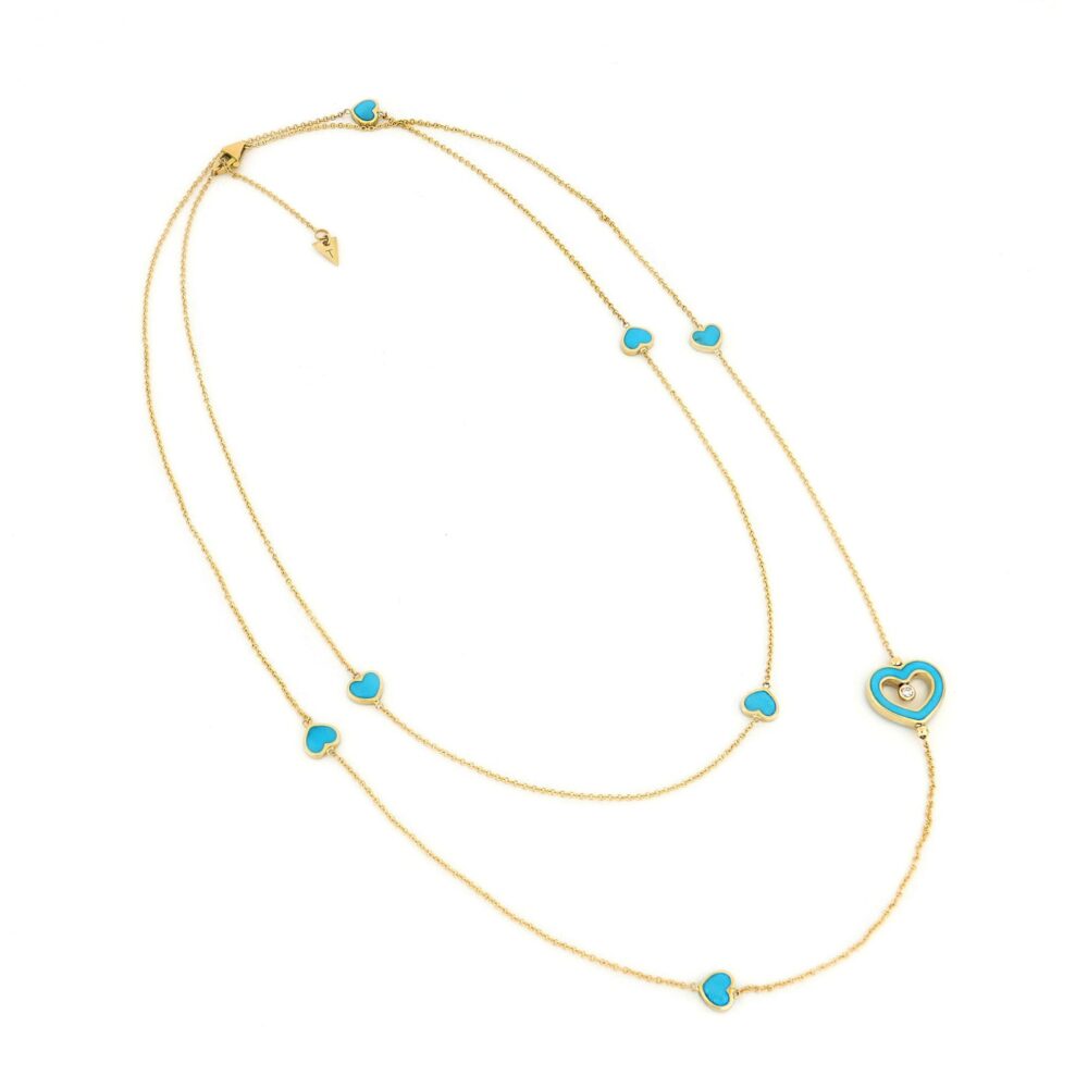 Tavanti – 100 см бирюзовой и алмазной гармонии ожерелье