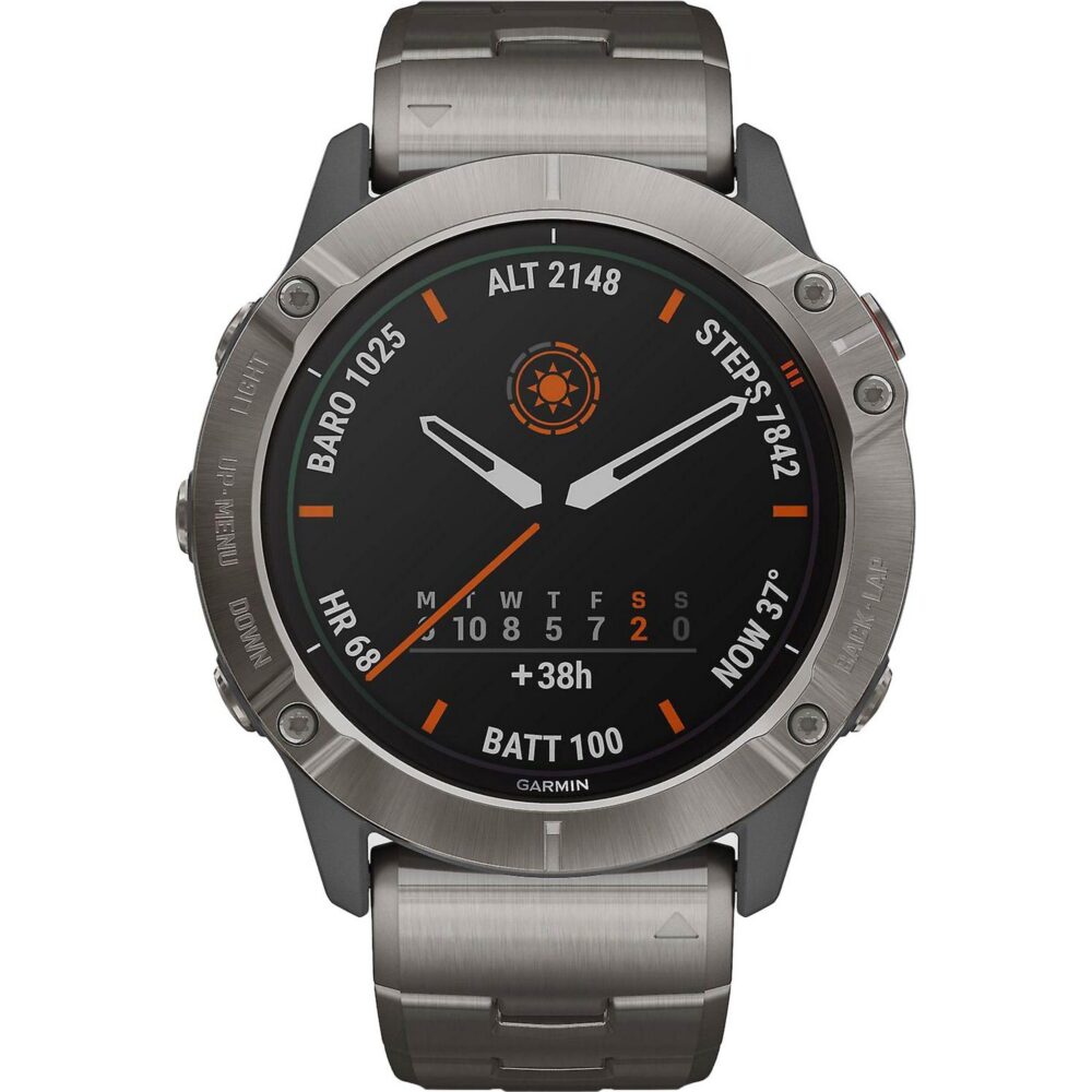 Garmin – Спортивные титановые наручные часы Garmin Fenix 6X Pro Solar 010-02157-24