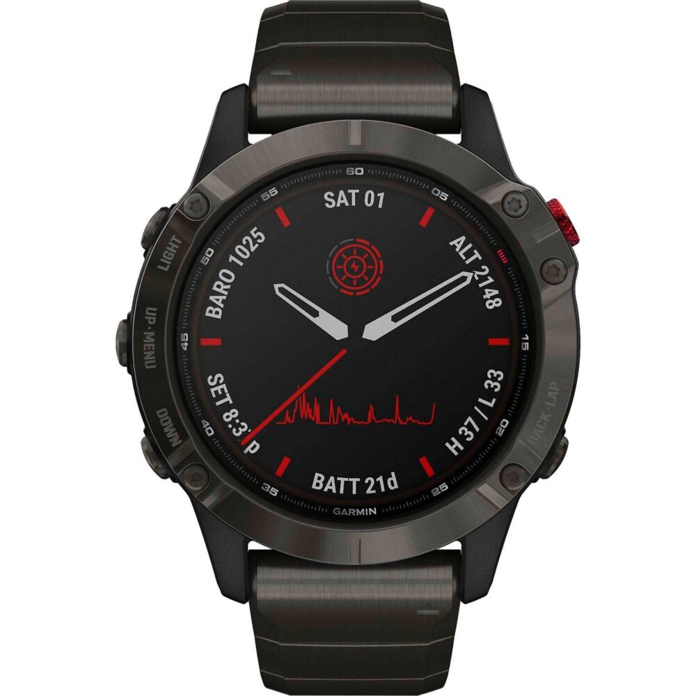 Спортивные титановые наручные часы Garmin Fenix 6 Solar 010-02410-23