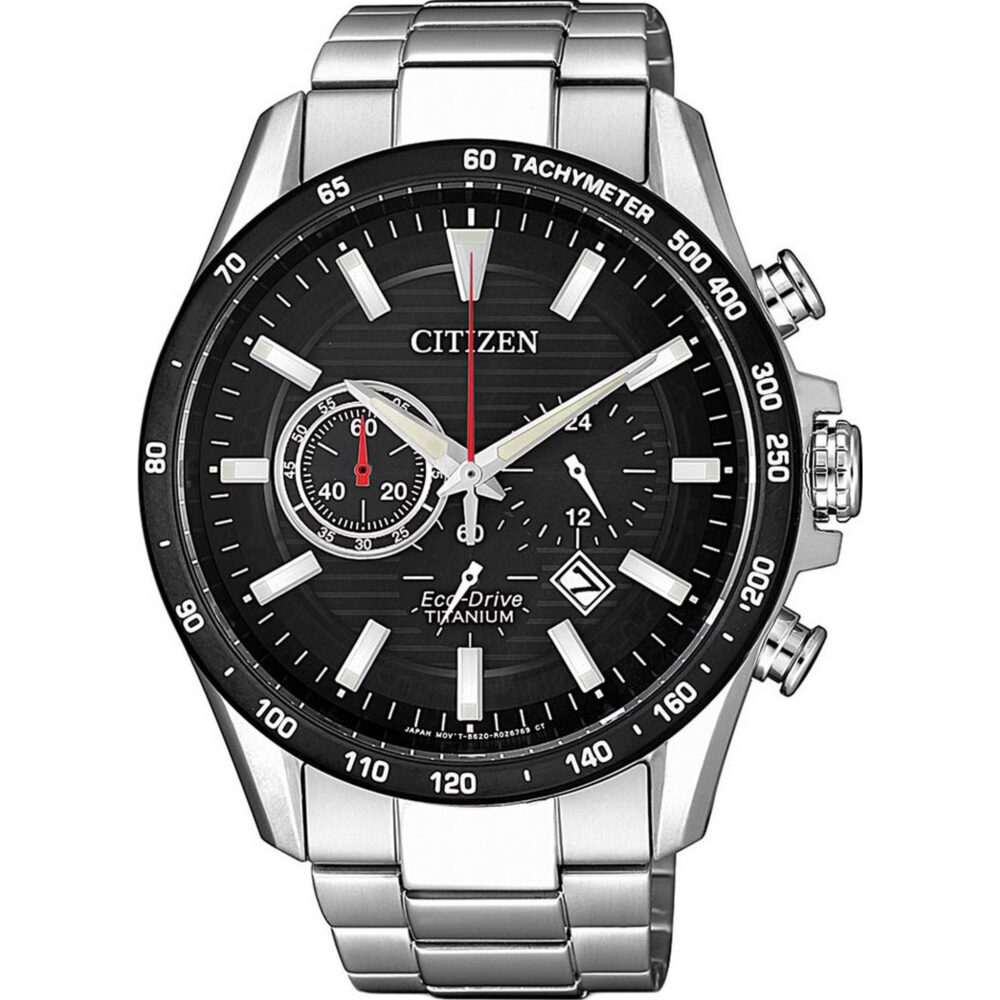 Японские титановые наручные часы Citizen CA4444-82E с хронографом