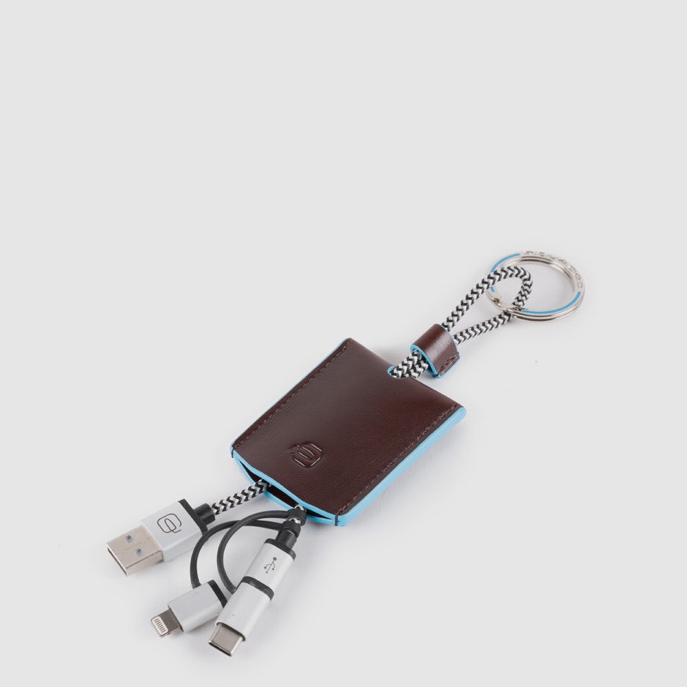 Piquadro – Кожаная брелка с USB Stationry Cable – AC4236B2