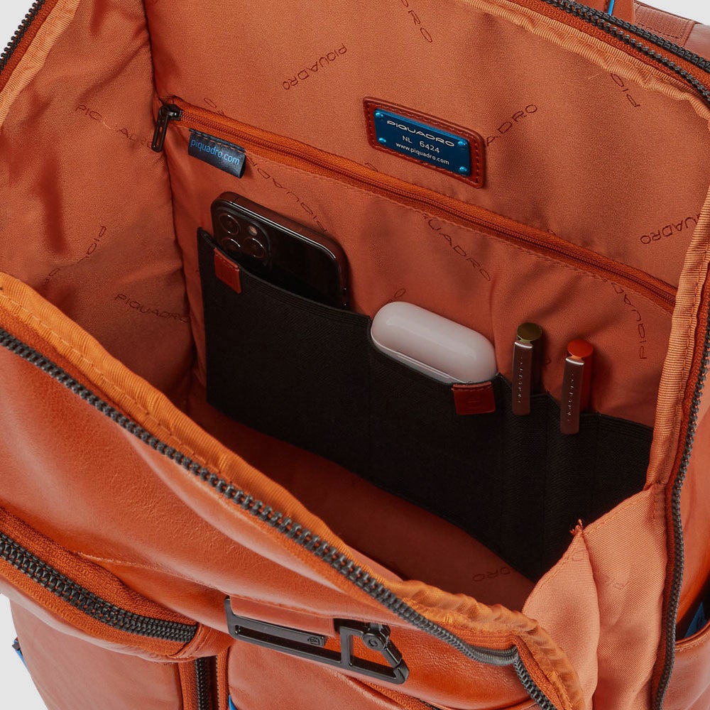 Piquadro – Компьютерный рюкзак с дверью бутылки/зонтик синий квадрат – CA5381B2V