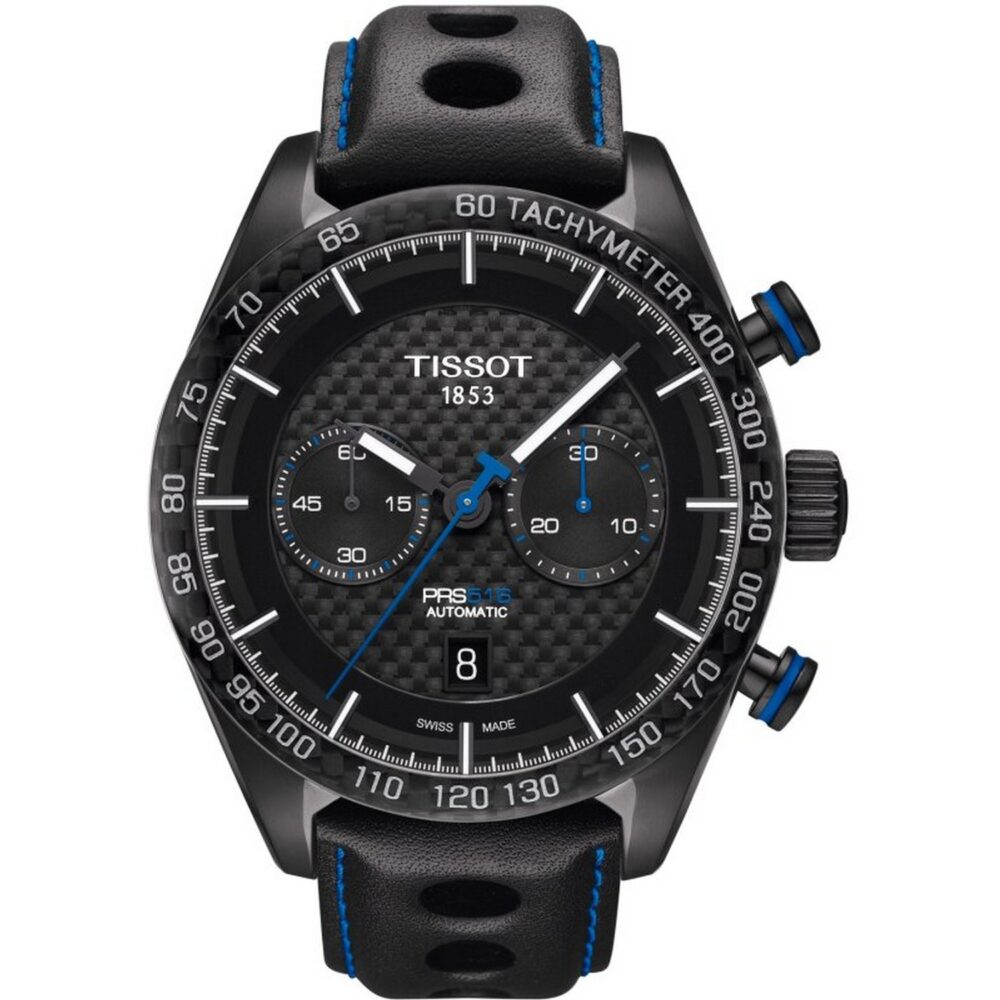 Tissot PRS 516 Automatic Chrono Lederamband black T100.427.36.201.00