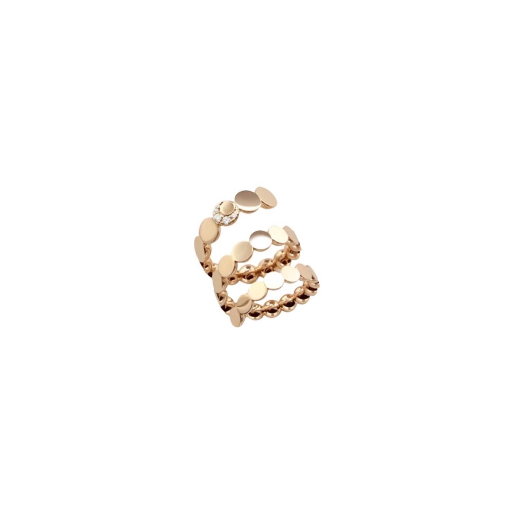Легкое кольцо из розового золота с бриллиантами 16190R