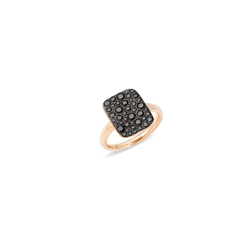Прямоугольное песчаное кольцо черное Diamante PAB9031O7000DBK00