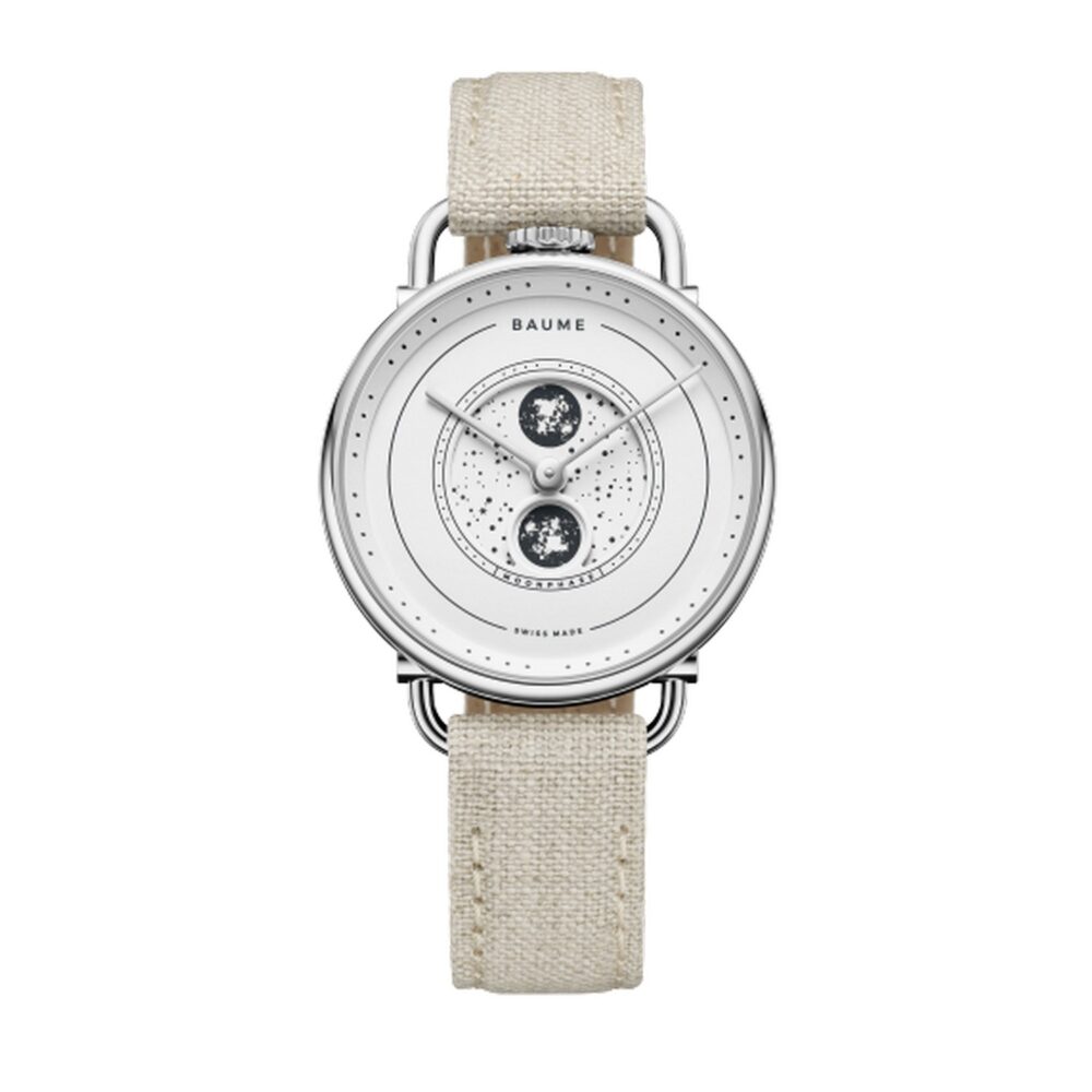 Кварцевые часы, лунные фазы – 35 мм – Baume 10639