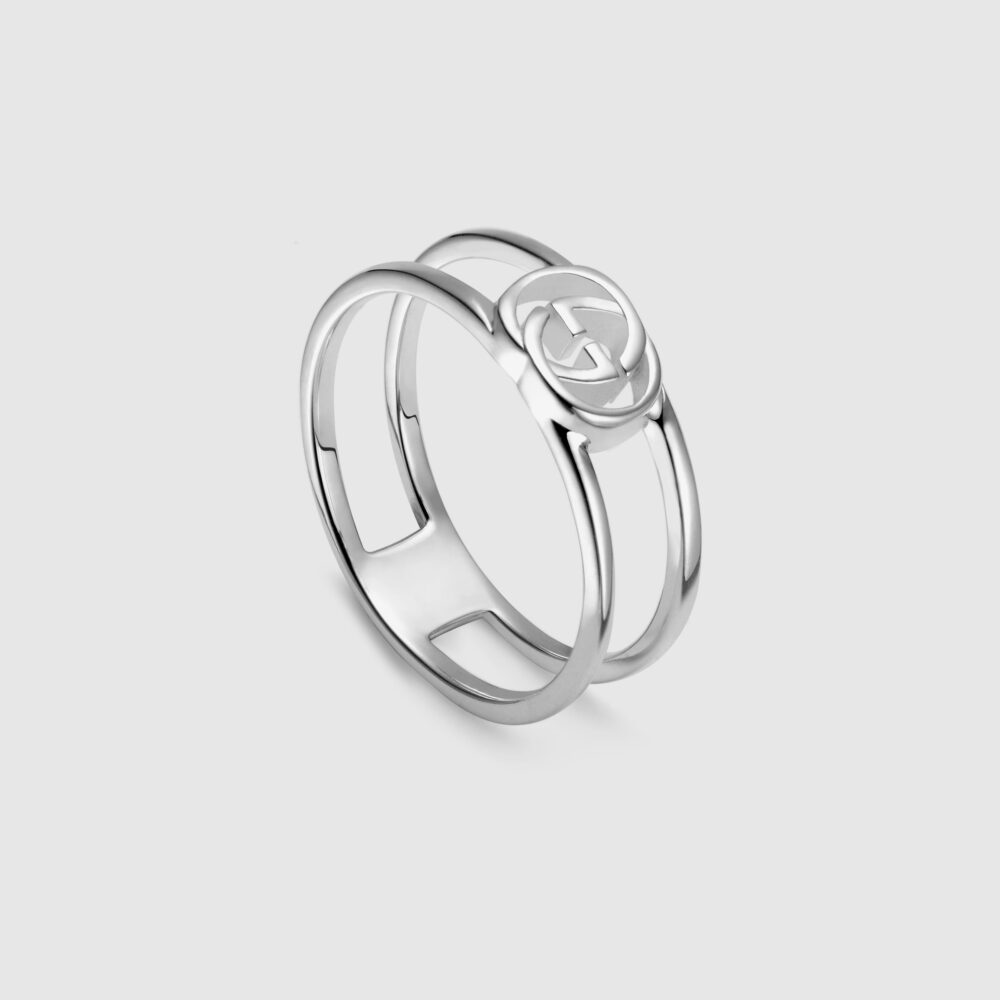 Узкое незамкнутое кольцо Gucci Interlocking – ‎298036 J8400 8106