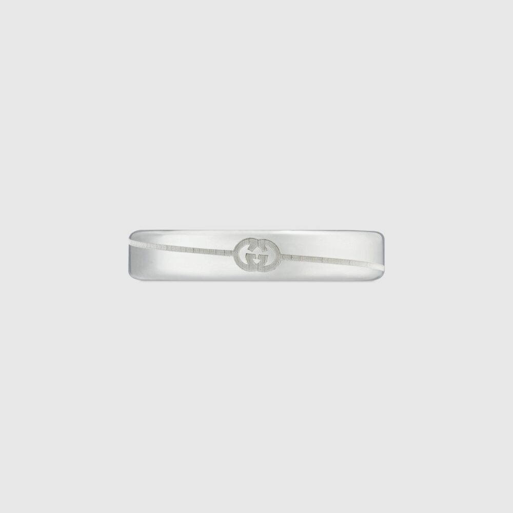 Узкое кольцо с диагональными переплетенными G – ‎774049 J8400 8106
